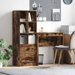 Biurko z szufladą 2 pcs Dąb wędzony