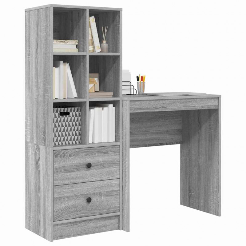 Biurko z szufladą 2 pcs Szary Sonoma