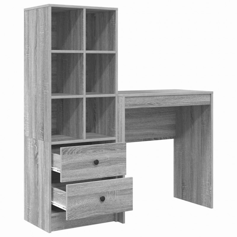 Biurko z szufladą 2 pcs Szary Sonoma
