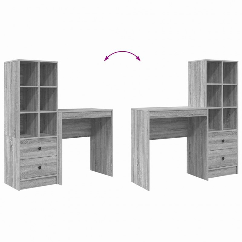 Biurko z szufladą 2 pcs Szary Sonoma