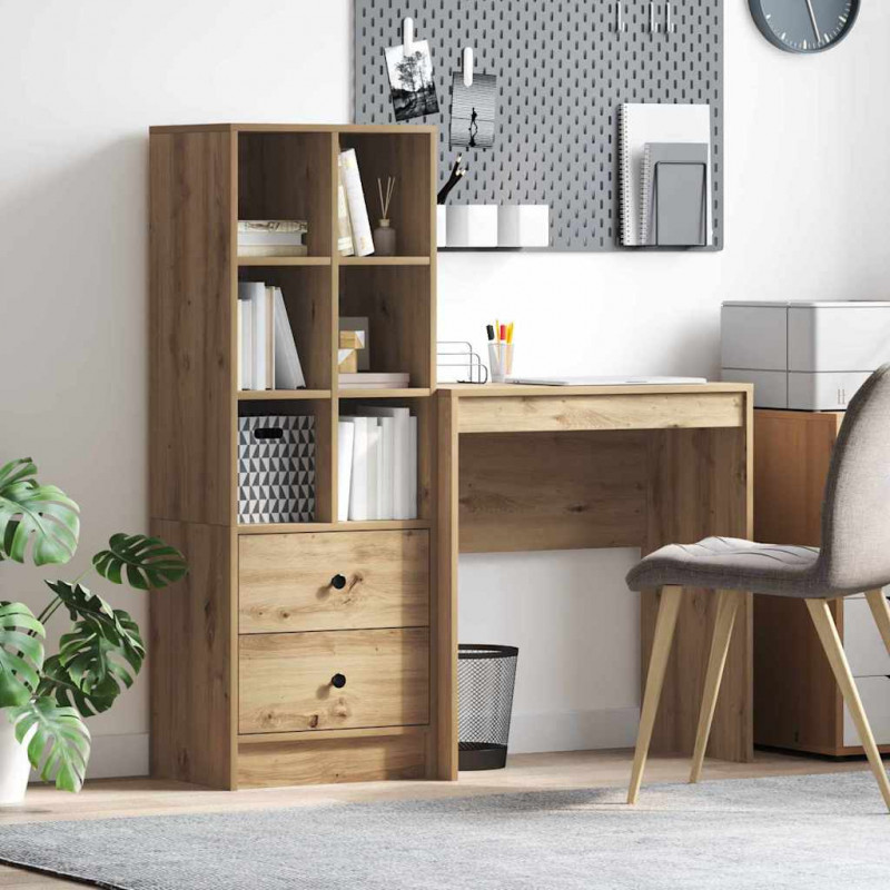 Biurko z szufladą 2 pcs Dąb rzemieślniczy