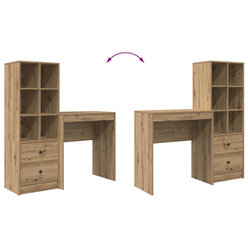 Biurko z szufladą 2 pcs Dąb rzemieślniczy