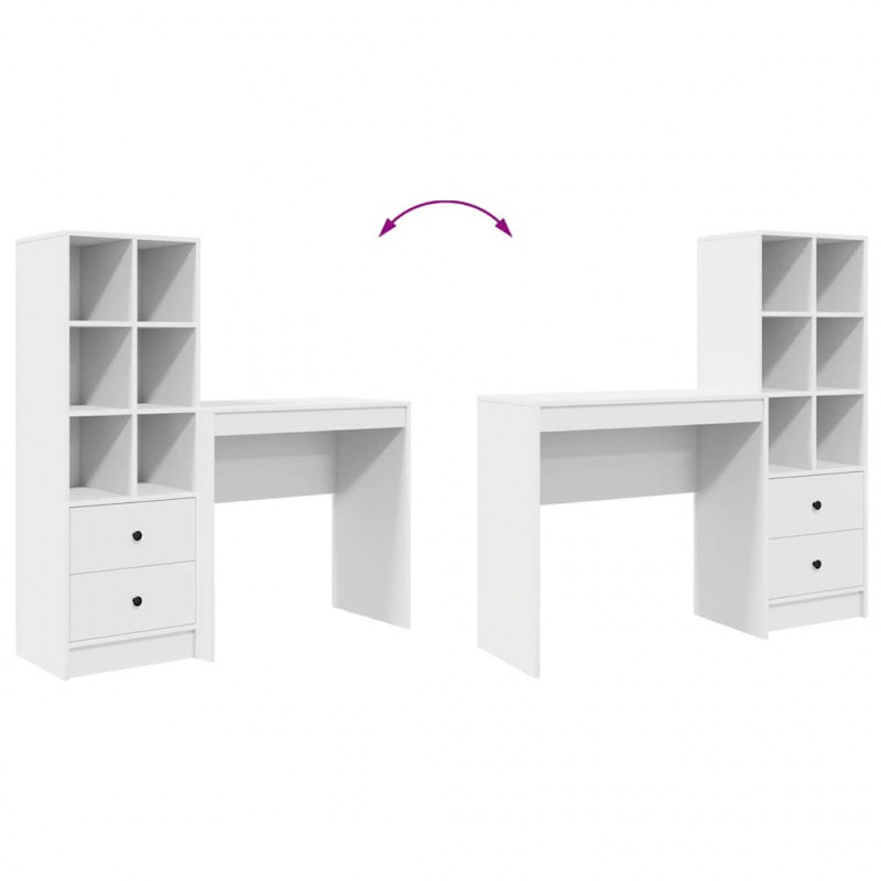Biurko z szufladą 2 pcs Biały