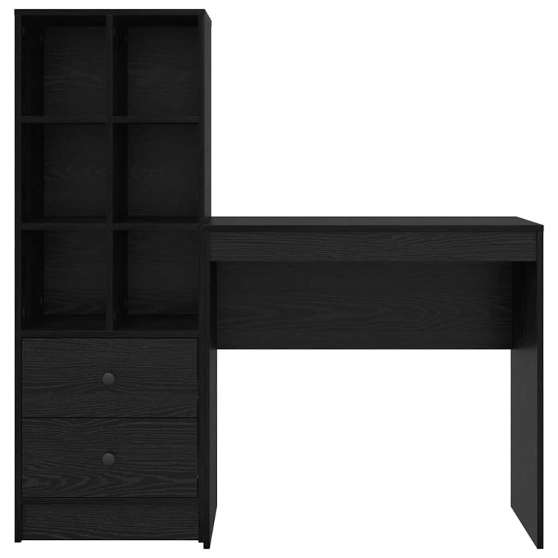 Biurko z szufladą 2 pcs Czarny Dąb