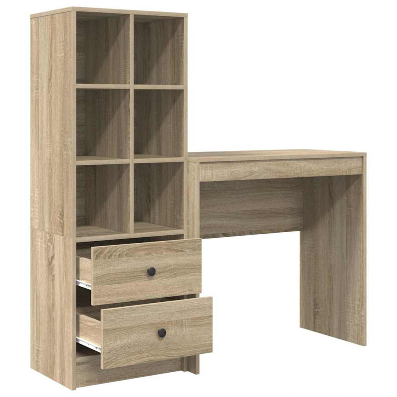 Biurko z szufladą 2 pcs Dąb Sonoma