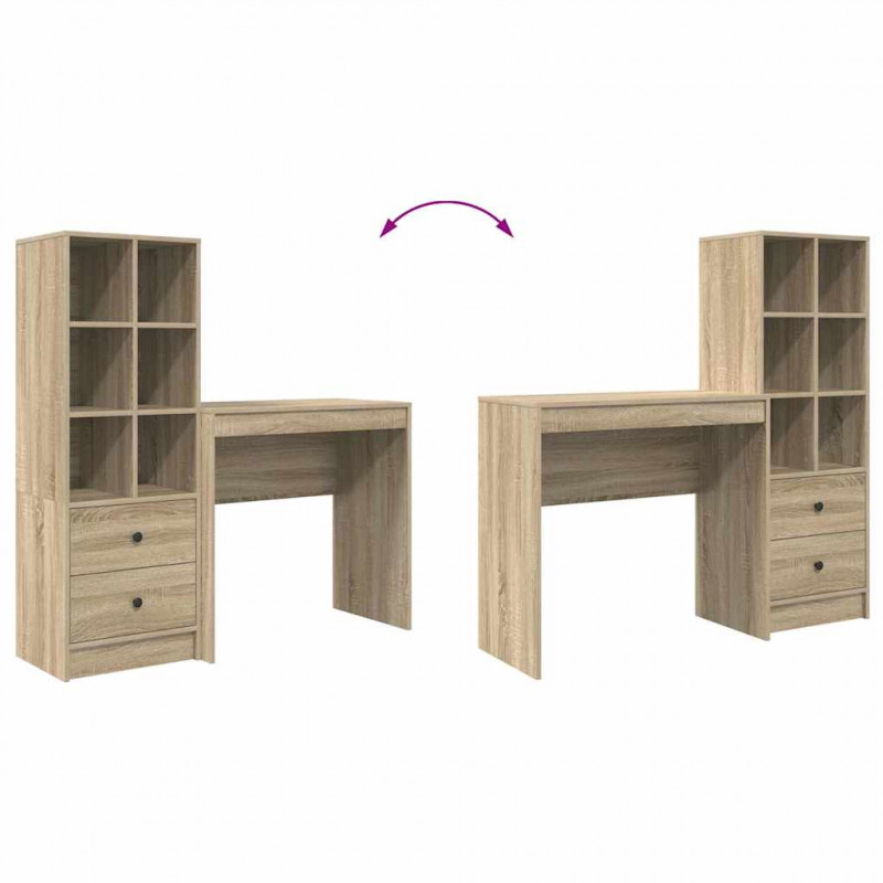 Biurko z szufladą 2 pcs Dąb Sonoma