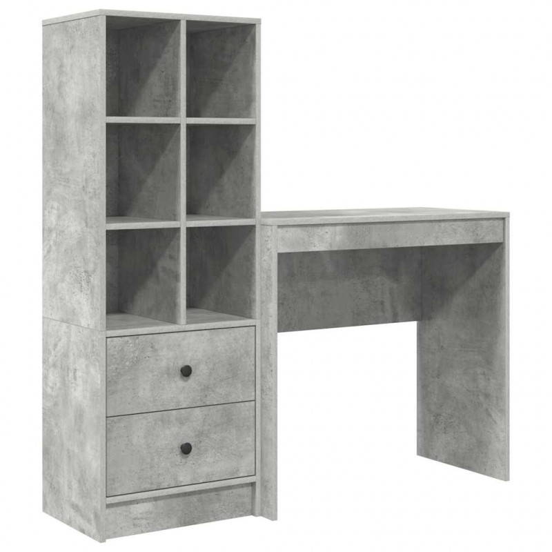 Biurko z szufladą 2 pcs Betonowy szary
