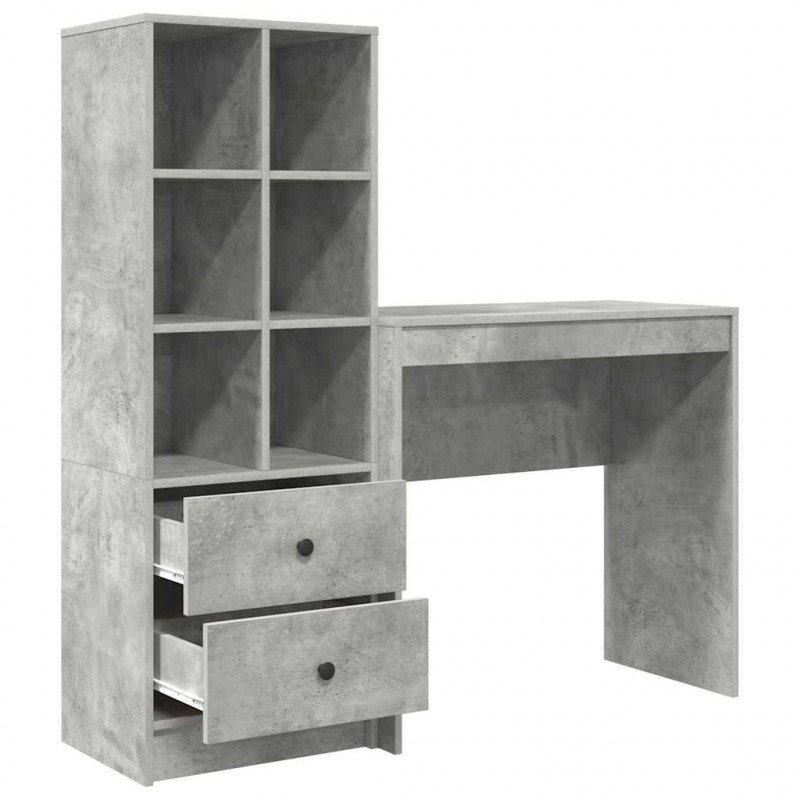 Biurko z szufladą 2 pcs Betonowy szary