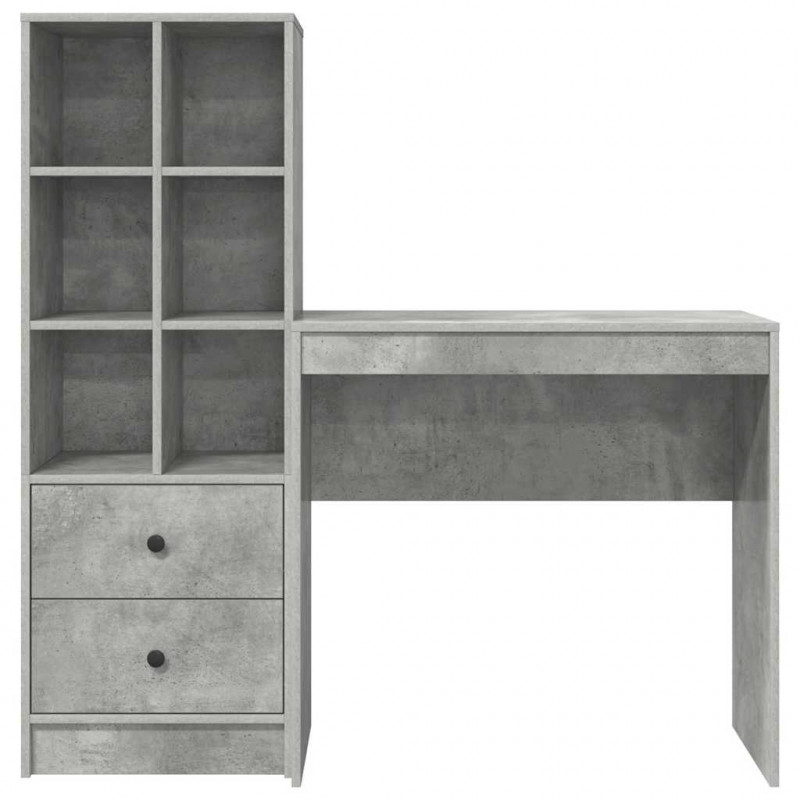 Biurko z szufladą 2 pcs Betonowy szary