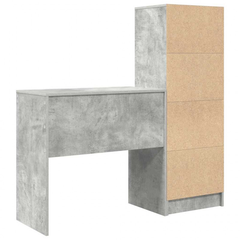 Biurko z szufladą 2 pcs Betonowy szary