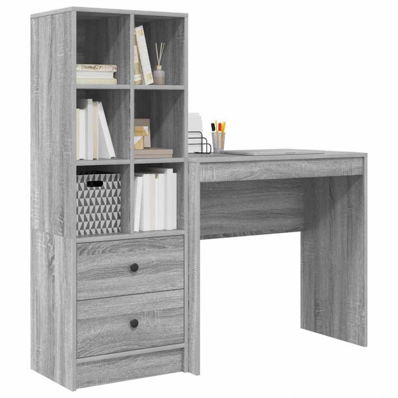 Biurko z szufladą 2 pcs Szary Sonoma