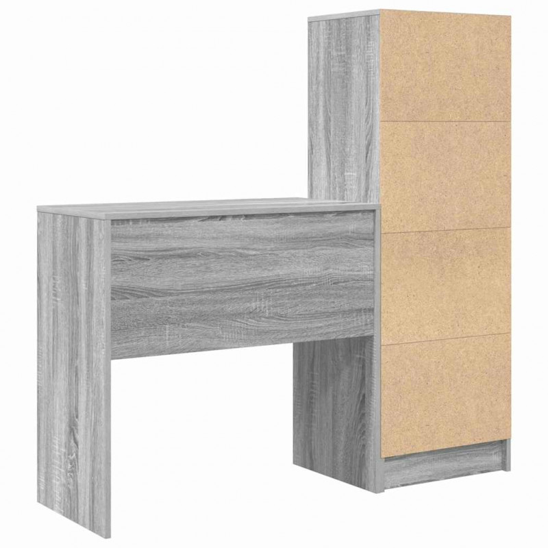 Biurko z szufladą 2 pcs Szary Sonoma