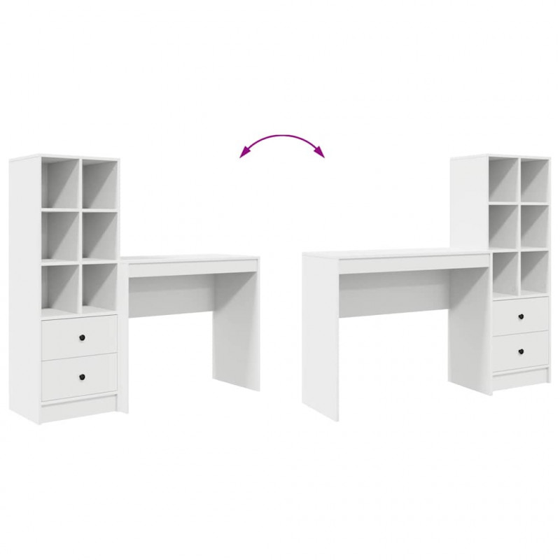 Biurko z szufladą 2 pcs Biały