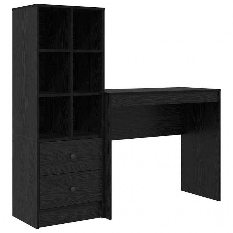 Biurko z szufladą 2 pcs Czarny Dąb
