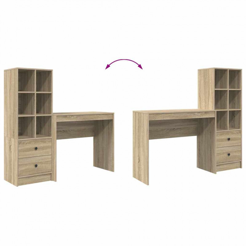 Biurko z szufladą 2 pcs Dąb Sonoma