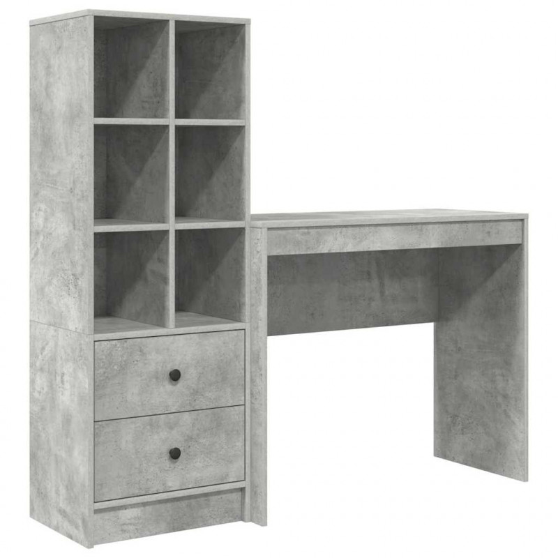 Biurko z szufladą 2 pcs Betonowy szary