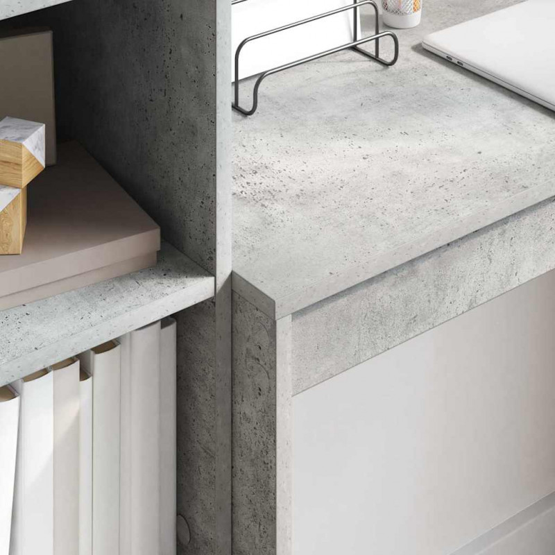 Biurko z szufladą 2 pcs Betonowy szary
