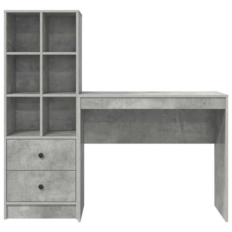 Biurko z szufladą 2 pcs Betonowy szary