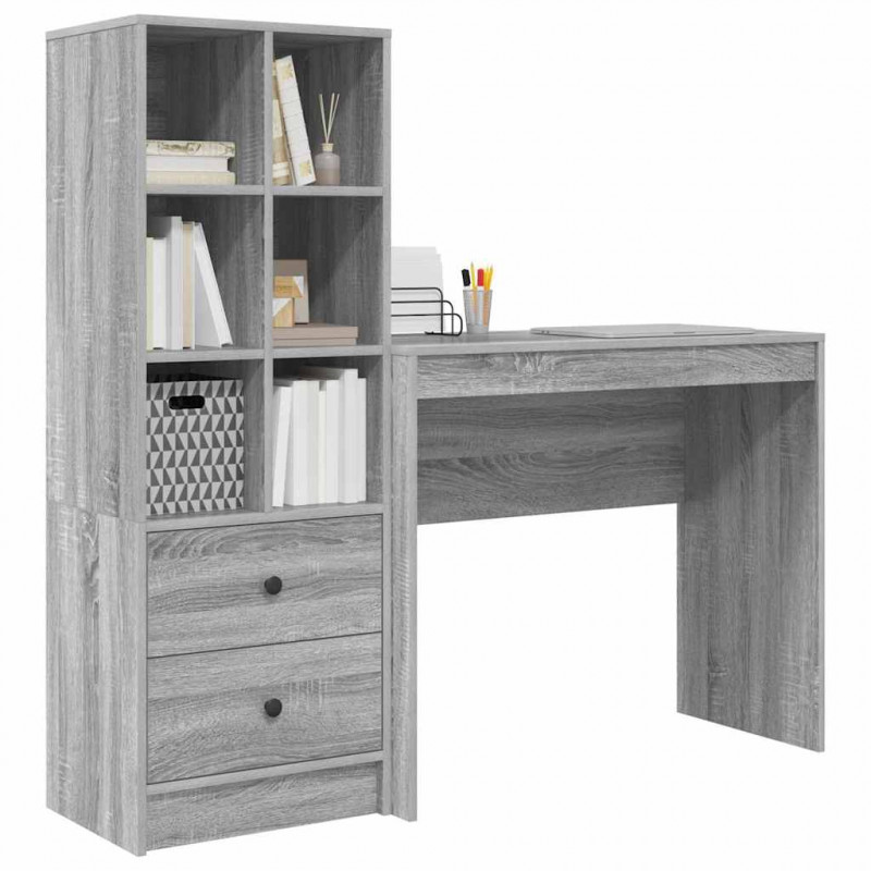 Biurko z szufladą 2 pcs Szary Sonoma