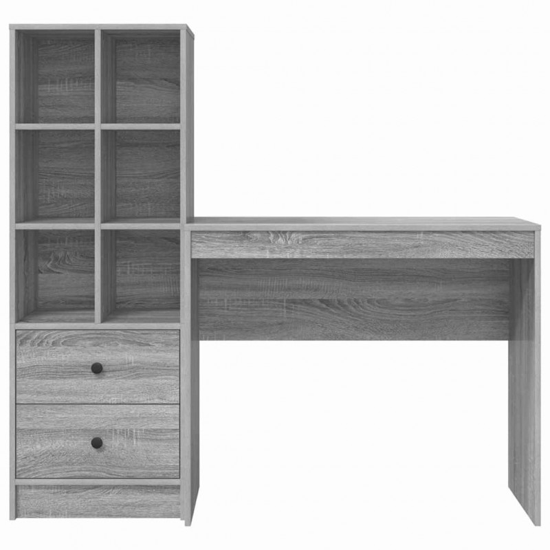 Biurko z szufladą 2 pcs Szary Sonoma