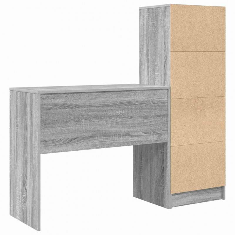 Biurko z szufladą 2 pcs Szary Sonoma