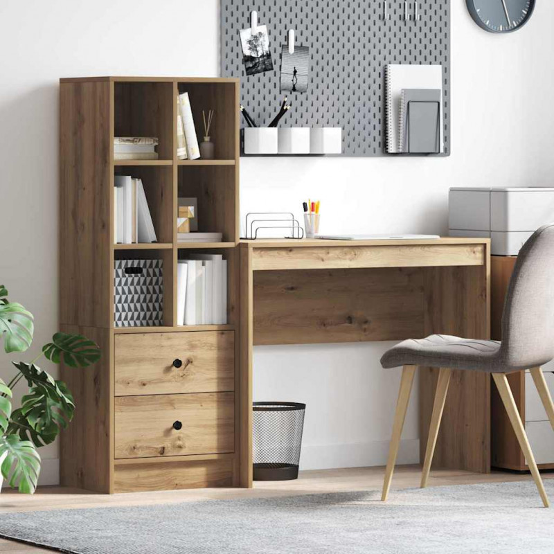 Biurko z szufladą 2 pcs Dąb rzemieślniczy