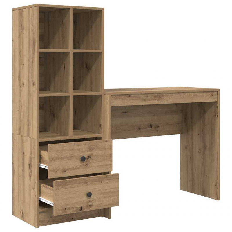 Biurko z szufladą 2 pcs Dąb rzemieślniczy