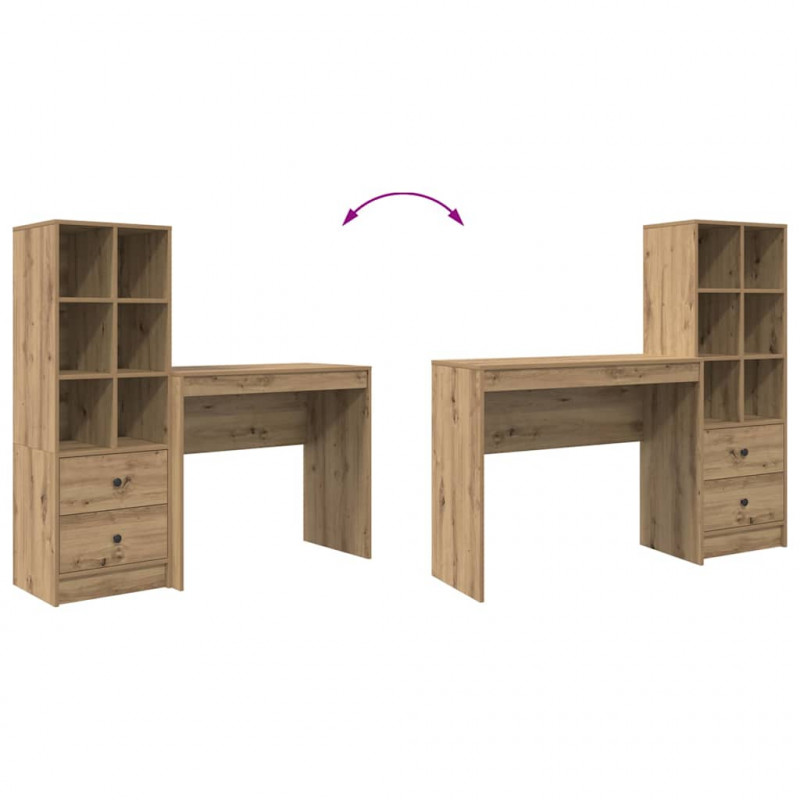 Biurko z szufladą 2 pcs Dąb rzemieślniczy