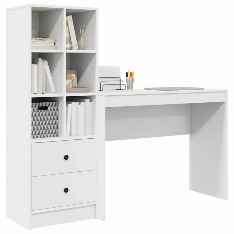 Biurko z szufladą 2 pcs Biały