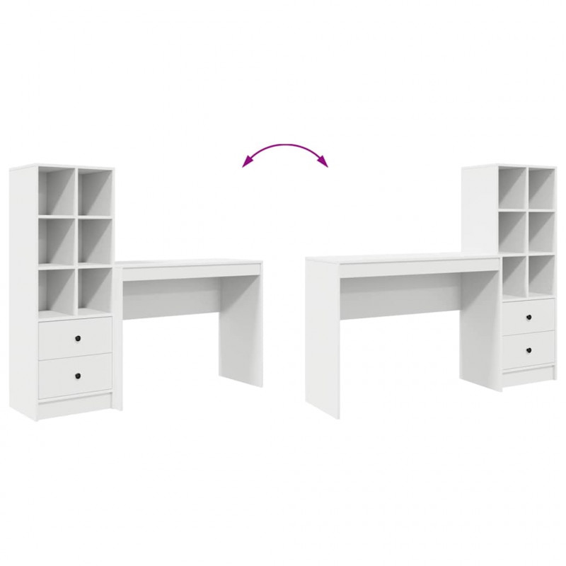 Biurko z szufladą 2 pcs Biały