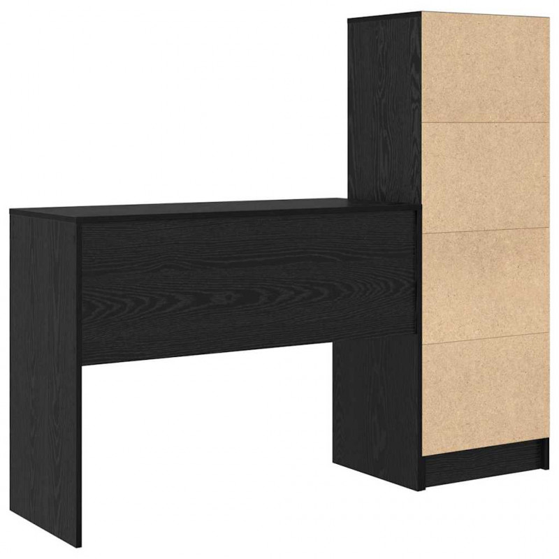 Biurko z szufladą 2 pcs Czarny Dąb