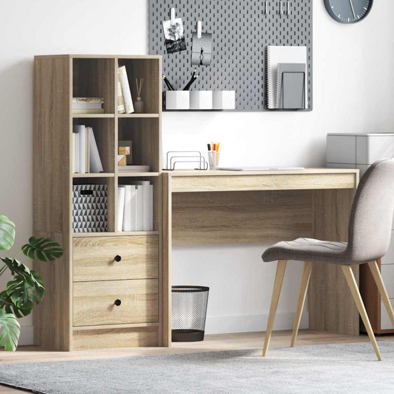 Biurko z szufladą 2 pcs Dąb Sonoma