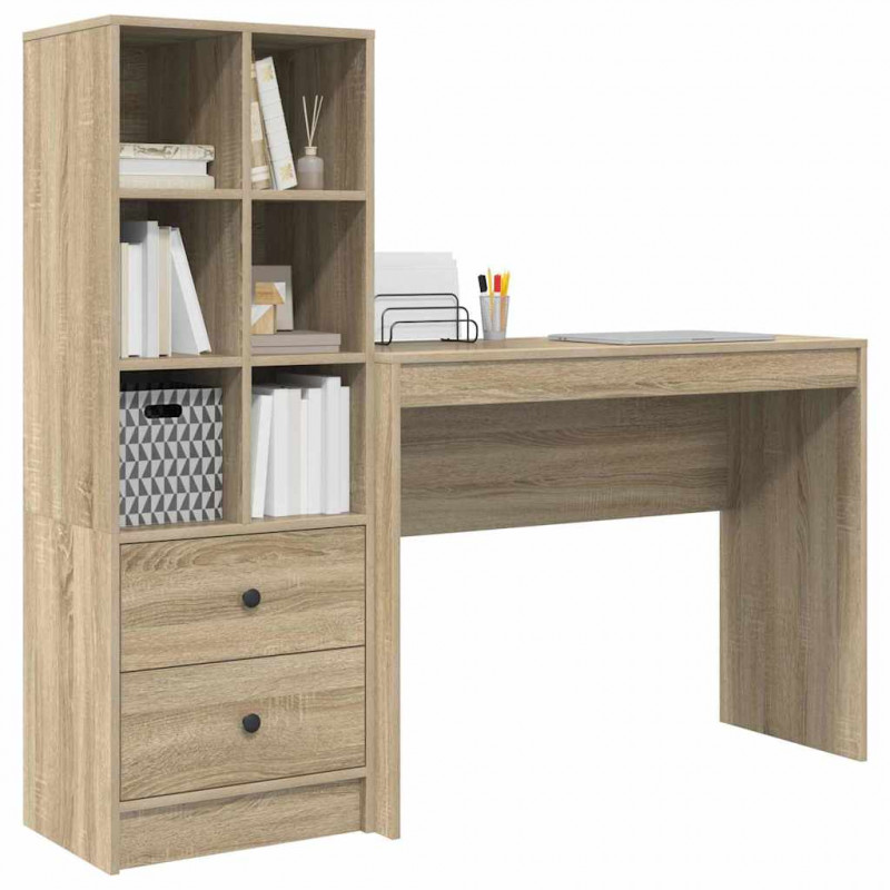 Biurko z szufladą 2 pcs Dąb Sonoma