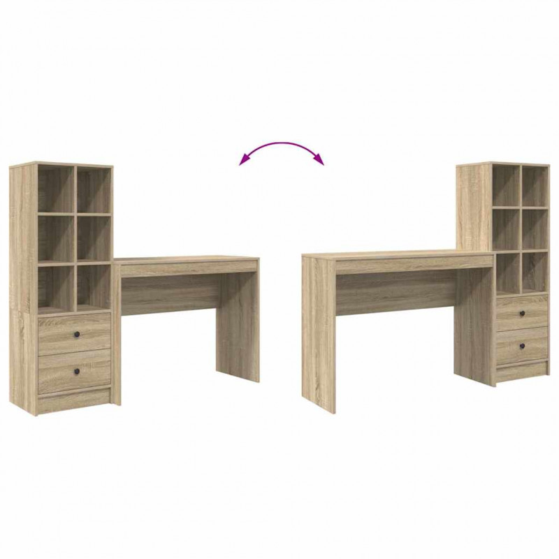 Biurko z szufladą 2 pcs Dąb Sonoma