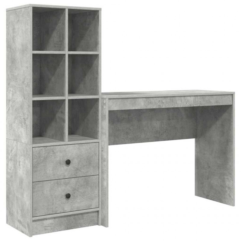 Biurko z szufladą 2 pcs Betonowy szary