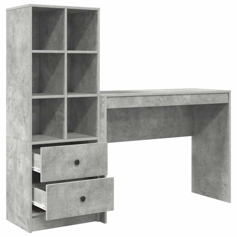 Biurko z szufladą 2 pcs Betonowy szary