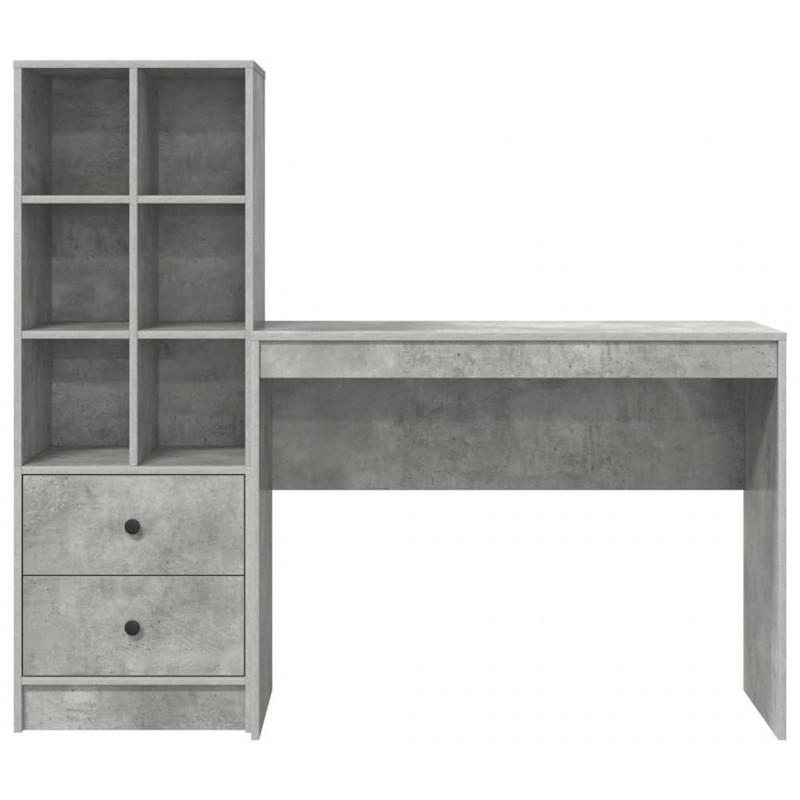 Biurko z szufladą 2 pcs Betonowy szary