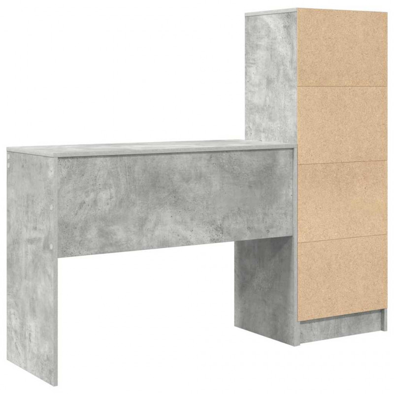 Biurko z szufladą 2 pcs Betonowy szary