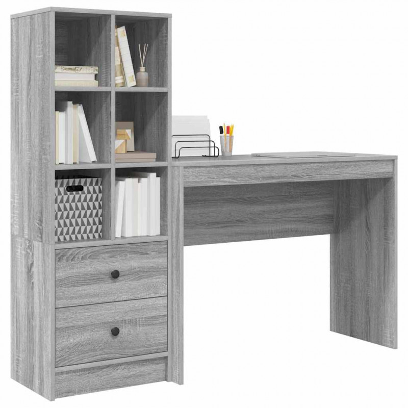 Biurko z szufladą 2 pcs Szary Sonoma