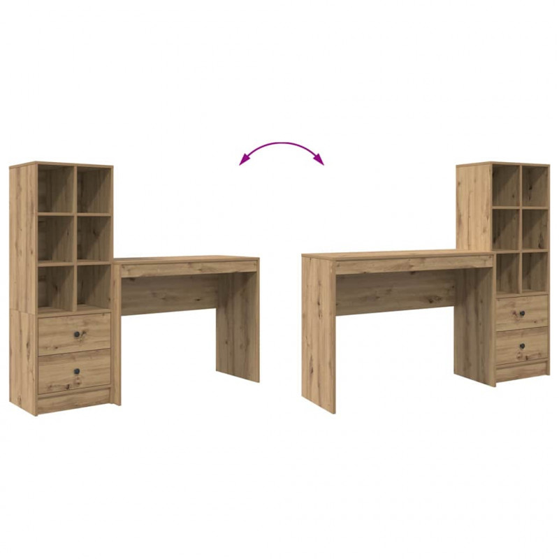 Biurko z szufladą 2 pcs Dąb rzemieślniczy