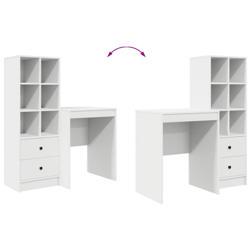 Biurko z szufladą 2 pcs Biały