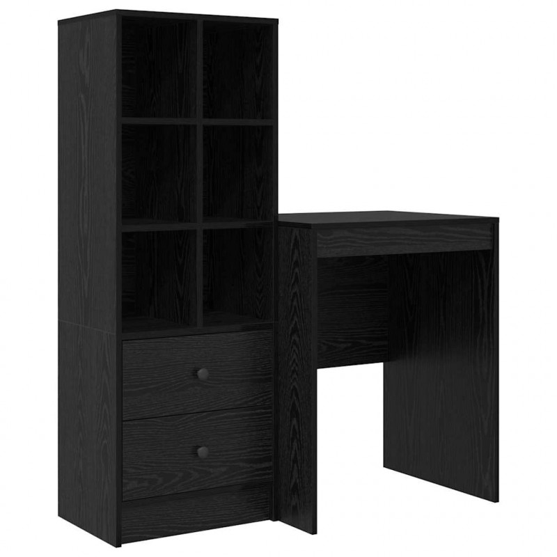 Biurko z szufladą 2 pcs Czarny Dąb