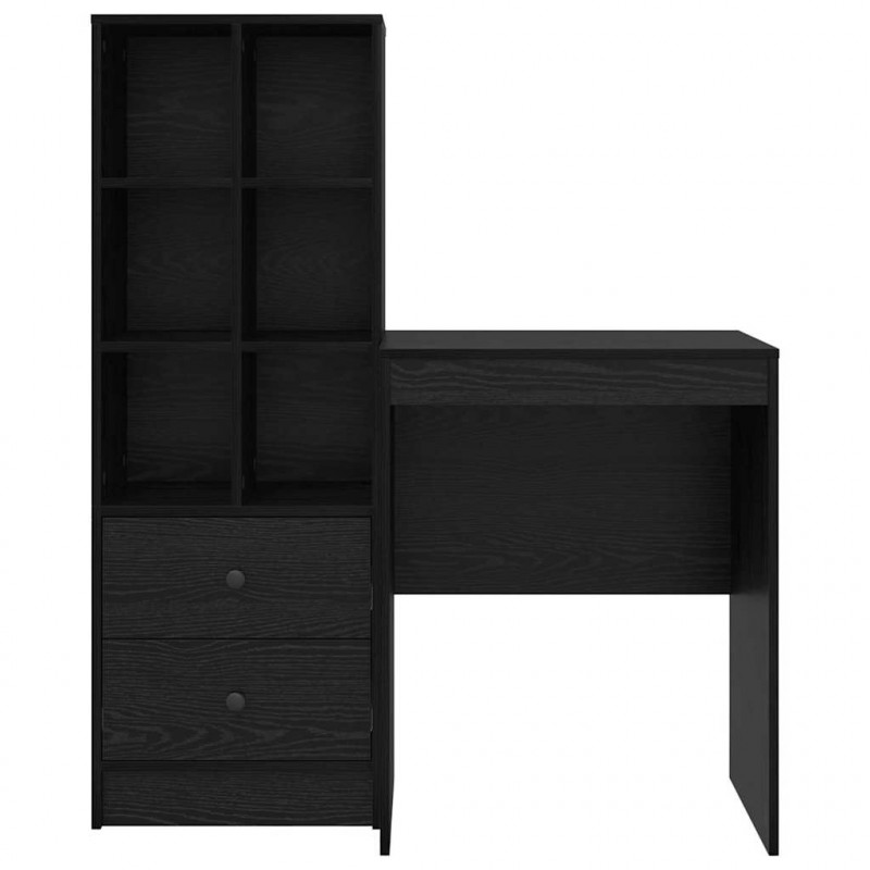 Biurko z szufladą 2 pcs Czarny Dąb