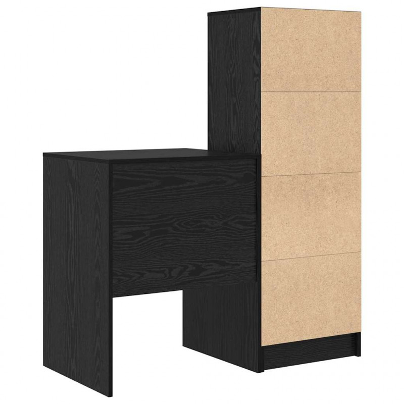 Biurko z szufladą 2 pcs Czarny Dąb