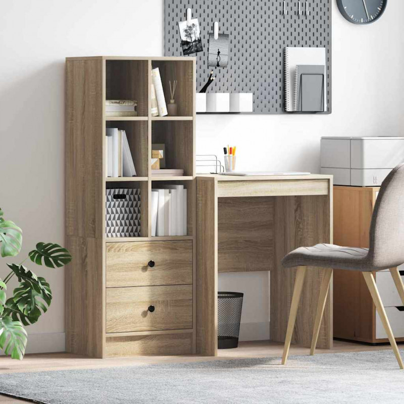 Biurko z szufladą 2 pcs Dąb Sonoma