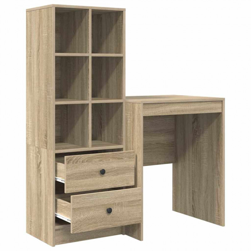 Biurko z szufladą 2 pcs Dąb Sonoma