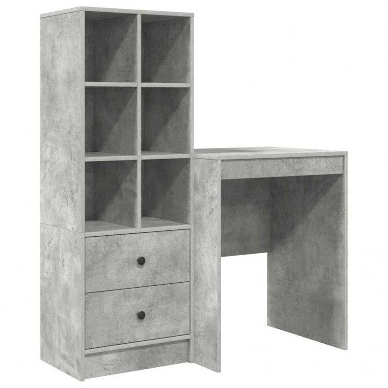 Biurko z szufladą 2 pcs Betonowy szary