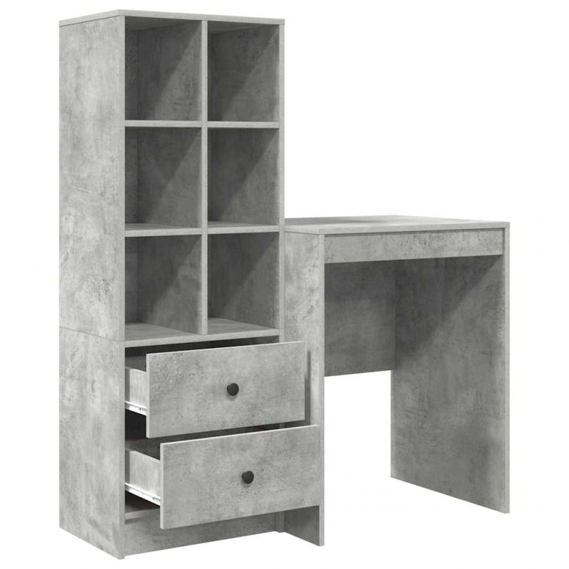 Biurko z szufladą 2 pcs Betonowy szary