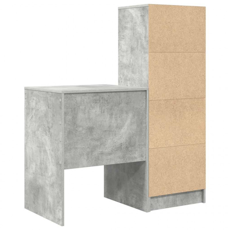 Biurko z szufladą 2 pcs Betonowy szary
