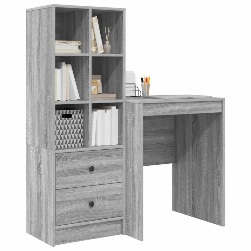 Biurko z szufladą 2 pcs Szary Sonoma